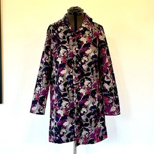 Thakoon for Target Women's Purple Artsy Floral Camo Cotton Trench Coat
